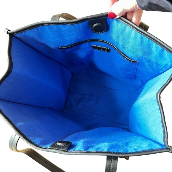 J MCLAUGHLIN LUCILLE HANDBAG DBL HANDLES MAGNET CLOSURE INNER POCKET COLORBLOCK - Picture 5 of 13